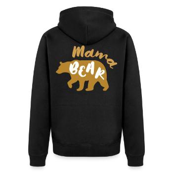 Mama Bear Geschenk Mutter Muttertag - Unisex Premium Bio Zip Hoodie - Schwarz - Hinten - Nico (187cm)