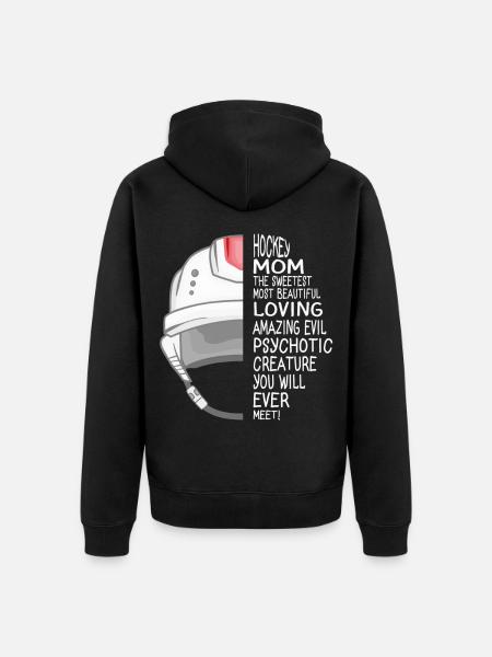 Hockey-Mutter - Unisex Premium Bio Zip Hoodie - Schwarz