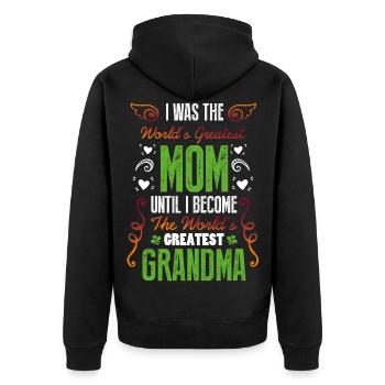 J'étais la plus grande maman du monde - Veste à capuche bio Premium Unisexe - noir - Dos - Nico (187cm)