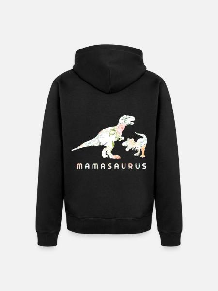 mamasaurus - Unisex Premium Organic Zip Hoodie - black