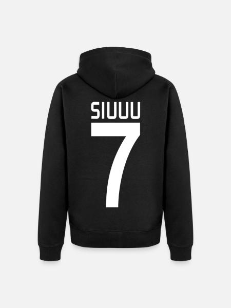 Siuuu - Unisex Premium Organic Zip Hoodie - black