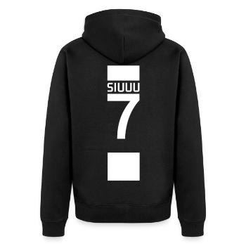 Siuuu - Unisex Premium Organic Zip Hoodie - black - Back - Nico (187cm)