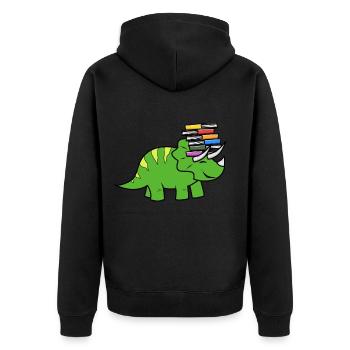 Livre cadeau dinosaure t-rex hommes femmes enfant - Veste à capuche bio Premium Unisexe - noir - Dos - Nico (187cm)