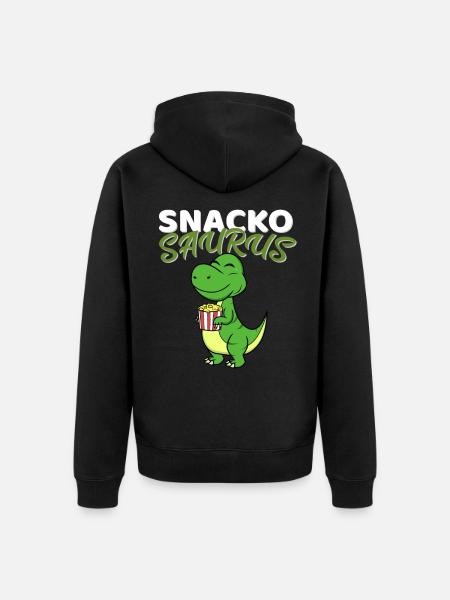 Snackosaurus Dinosaur T-Rex Dino Gift DIät - Unisex Premium Organic Zip Hoodie - black