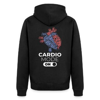 Heart anatomy cardiology mode gift - Unisex Premium Organic Zip Hoodie - black - Back - Nico (187cm)