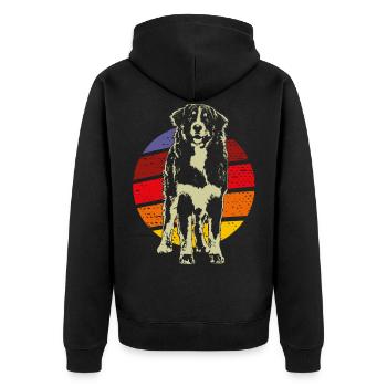 Chemise cadeau rétro chien de montagne bernois - Veste à capuche bio Premium Unisexe - noir - Dos - Nico (187cm)