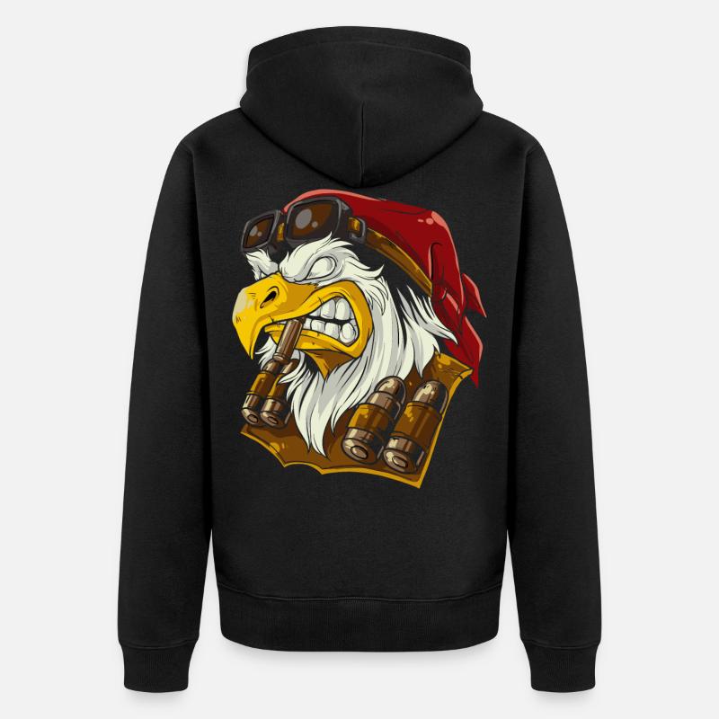 Tête d'aigle - Veste à capuche bio Premium Unisexe - noir