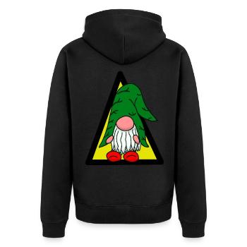 Zwerg Zwerge Wichtel Märchenfigur Kinder Baby - Unisex Premium Bio Zip Hoodie - Schwarz - Hinten - Nico (187cm)