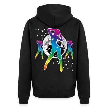 01 Disco Dance Disco Ball Disco Ball - Unisex Premium Organic Zip Hoodie - black - Back - Nico (187cm)