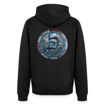 Krav Maga - Unisex Premium Bio Zip Hoodie - Schwarz - Hinten - Nico (187cm)