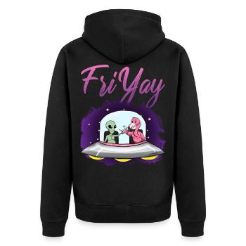 Alien Flamingo Friyay Vendredi - Veste à capuche bio Premium Unisexe - noir - Dos - Nico (187cm)