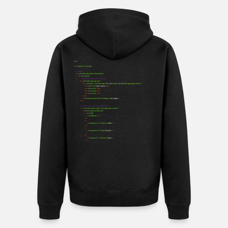 Programmation HTML. Chemise de ballot - Veste à capuche bio Premium Unisexe - noir