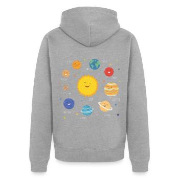 univers - Veste à capuche bio Premium Unisexe - gris chiné - Dos - Nico (187cm)