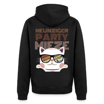 90er Party Mieze 90er Jahre Outfit Motto Party - Unisex Premium Bio Zip Hoodie - Schwarz - Hinten - Nico (187cm)