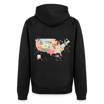 États-Unis - Veste à capuche bio Premium Unisexe - noir - Dos - Nico (187cm)