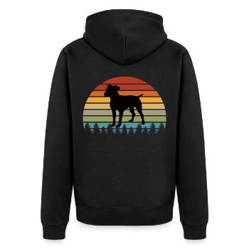 Patterdale Terrier Dogs Dog Lovers Dog - Unisex Premium Organic Zip Hoodie - black - Back - Nico (187cm)