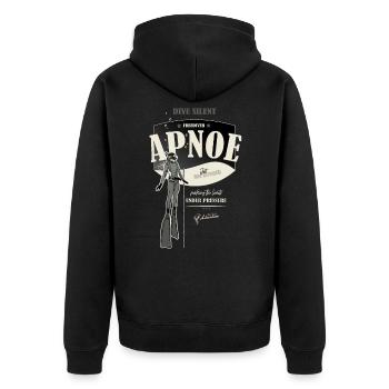 Apnea - Freediver - one breath - push the limits - Unisex Premium Organic Zip Hoodie - black - Back - Nico (187cm)