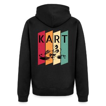 Cadeau de karting rétro sport automobile - Veste à capuche bio Premium Unisexe - noir - Dos - Nico (187cm)
