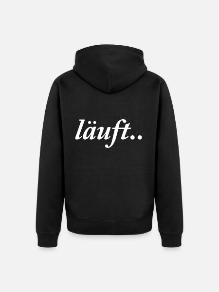 Läuft - Unisex Premium Bio Zip Hoodie - Schwarz