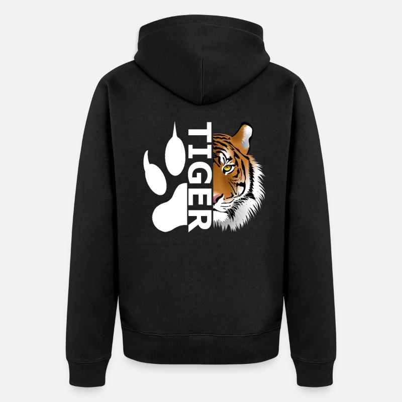 Tiger - Unisex Premium Bio Zip Hoodie - Schwarz