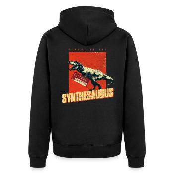 Synthétiseur analogique - Synthétiseur T Rex - Veste à capuche bio Premium Unisexe - noir - Dos - Nico (187cm)