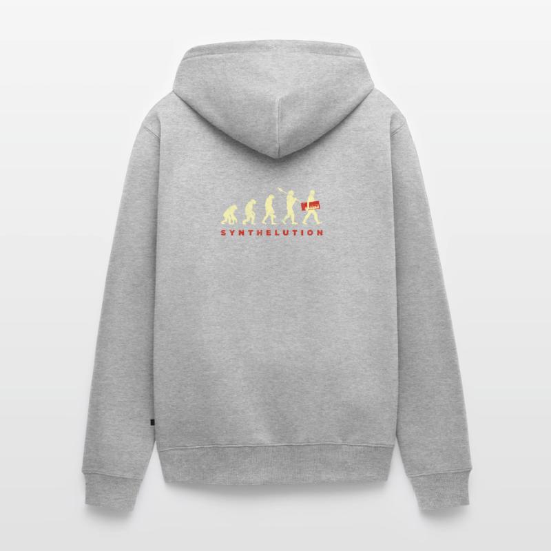 Synthesizer Evolution Analog Synth Retro Studio Unisex Premium Bio Zip Hoodie