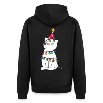 Chat de noel - Veste à capuche bio Premium Unisexe - noir - Dos - Nico (187cm)