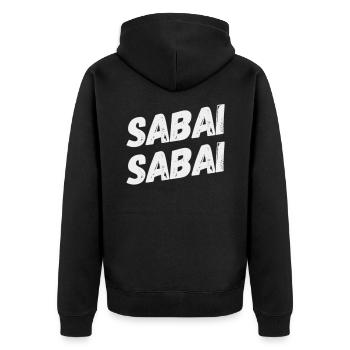 Sabai Sabai - Thailand - Unisex Premium Bio Zip Hoodie - Schwarz - Hinten - Nico (187cm)