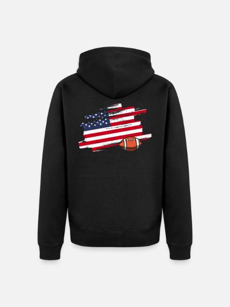 Football USA - Unisex Premium Organic Zip Hoodie - black