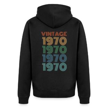 50ème anniversaire 50 ans 1970 cadeau d'anniversaire - Veste à capuche bio Premium Unisexe - noir - Dos - Nico (187cm)
