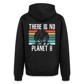 Klima Klimawandel Klimaschutz Regenwald Geschenk - Unisex Premium Bio Zip Hoodie - Schwarz - Hinten - Nico (187cm)