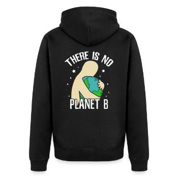 Save The Planet - Unisex Premium Bio Zip Hoodie - Schwarz - Hinten - Nico (187cm)