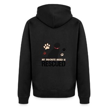 Dog dogs rescue shelter love gift - Unisex Premium Organic Zip Hoodie - black - Back - Nico (187cm)