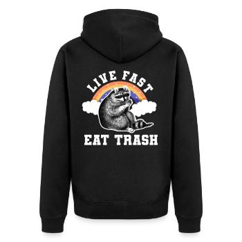 Live Fast Eat Trash Raccoon - Veste à capuche bio Premium Unisexe - noir - Dos - Nico (187cm)