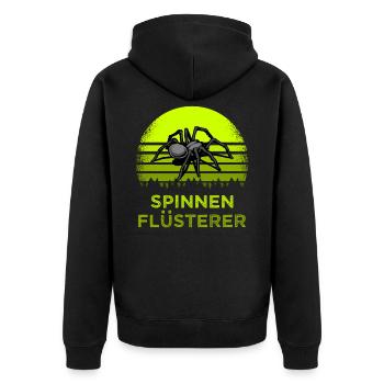Spinnen Flüsterer - Unisex Premium Bio Zip Hoodie - Schwarz - Hinten - Nico (187cm)