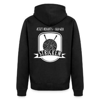 Ich geh Stricken - Lustiges Spruch Stricken Nähen - Unisex Premium Bio Zip Hoodie - Schwarz - Hinten - Nico (187cm)