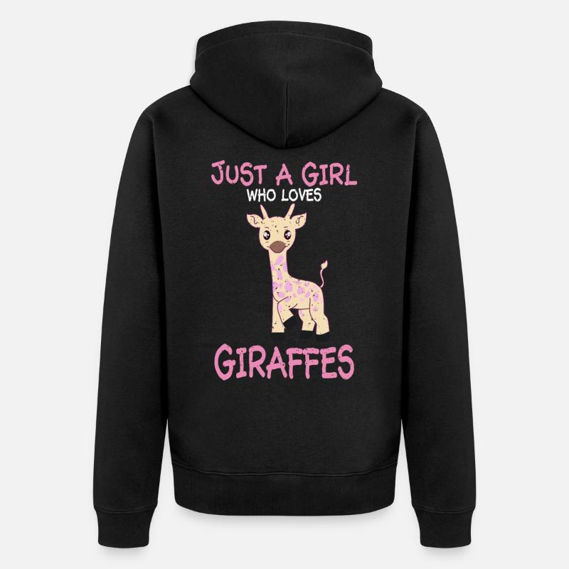 Giraffe - Unisex Premium Bio Zip Hoodie - Schwarz