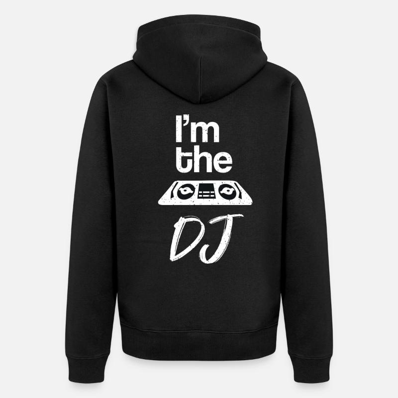 DJ - Unisex Premium Bio Zip Hoodie - Schwarz
