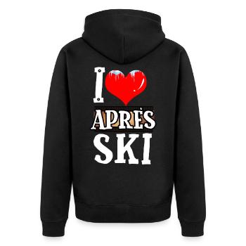 Apres ski - Unisex Premium Organic Zip Hoodie - black - Back - Nico (187cm)