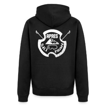 Apres ski sayings skiing ski snowboard gift - Unisex Premium Organic Zip Hoodie - black - Back - Nico (187cm)