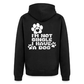 Hundeliebe - Unisex Premium Bio Zip Hoodie - Schwarz - Hinten - Nico (187cm)