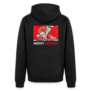 Joyeux Mixmas Synthétiseur de Noël Synthétiseur Analogique - Veste à capuche bio Premium Unisexe - noir - Dos - Nico (187cm)