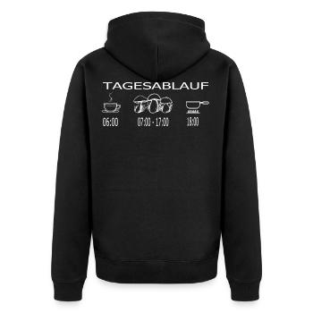 Pilz Pilz Sammler Geschenkidee - Unisex Premium Bio Zip Hoodie - Schwarz - Hinten - Nico (187cm)