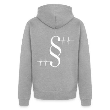 Jura Student Anwalt - Unisex Premium Bio Zip Hoodie - Grau meliert - Hinten - Nico (187cm)