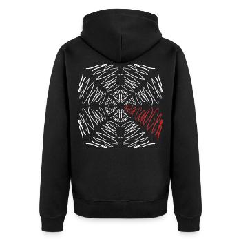 Fuck Cancer - Unisex Premium Bio Zip Hoodie - Schwarz - Hinten - Nico (187cm)