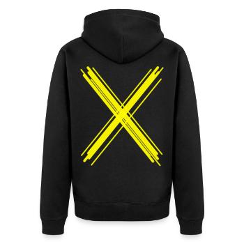 croix jaune art abstrait femme enfants yoga - Veste à capuche bio Premium Unisexe - noir - Dos - Nico (187cm)