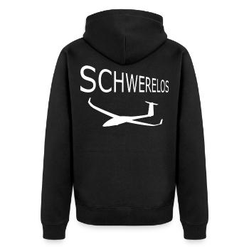 Gleitschirmflieger Segelflugzeug Geschenkidee - Unisex Premium Bio Zip Hoodie - Schwarz - Hinten - Nico (187cm)