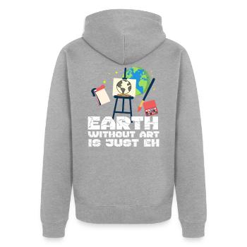 Kunst Künstlerin Künstler Kunsthandwerk Malerei - Unisex Premium Bio Zip Hoodie - Grau meliert - Hinten - Nico (187cm)