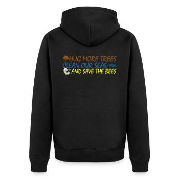 Klima Klimawandel Klimaschutz Regenwald Geschenk - Unisex Premium Bio Zip Hoodie - Schwarz - Hinten - Nico (187cm)