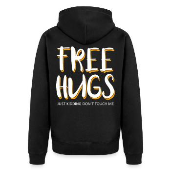 Câlins Saint Valentin Free Hug câlins - Veste à capuche bio Premium Unisexe - noir - Dos - Nico (187cm)